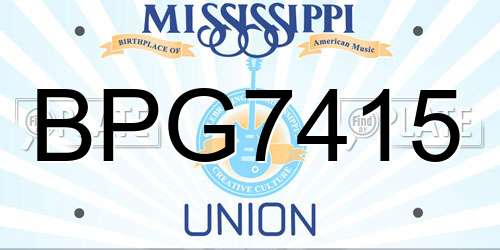 BPG7415 Mississippi License Plate