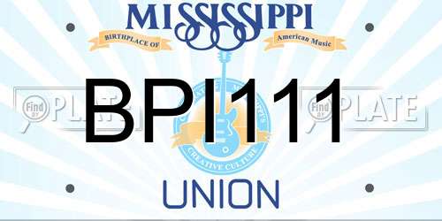 BPI111 Mississippi License Plate