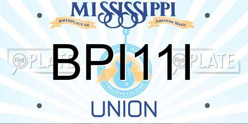 BPI11I Mississippi License Plate
