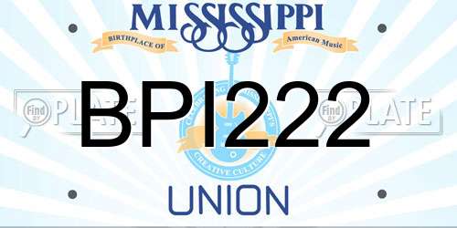 BPI222 Mississippi License Plate