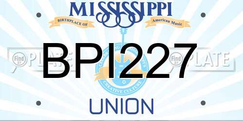 BPI227 Mississippi License Plate