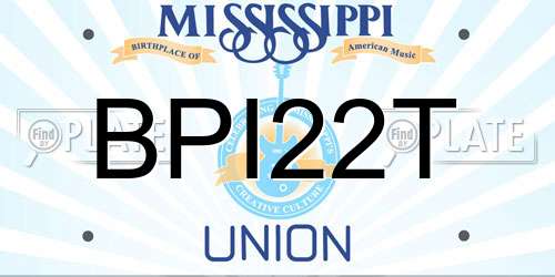 BPI22T Mississippi License Plate