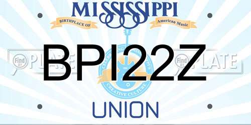 BPI22Z Mississippi License Plate