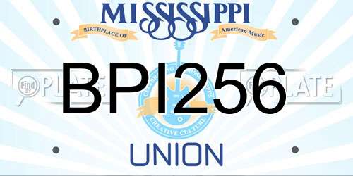 BPI256 Mississippi License Plate