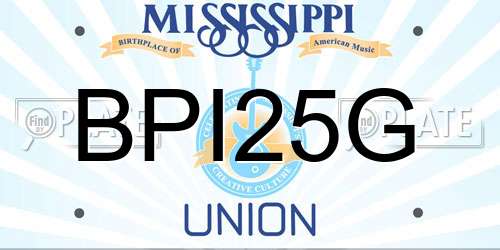 BPI25G Mississippi License Plate