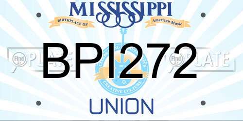 BPI272 Mississippi License Plate
