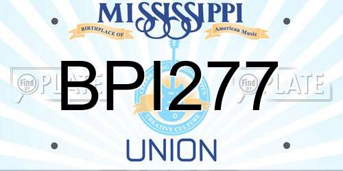 BPI277 Mississippi License Plate