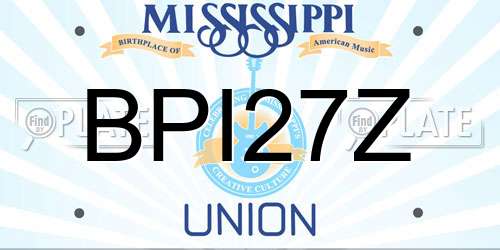 BPI27Z Mississippi License Plate