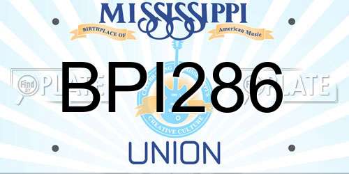BPI286 Mississippi License Plate