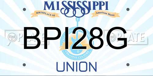 BPI28G Mississippi License Plate