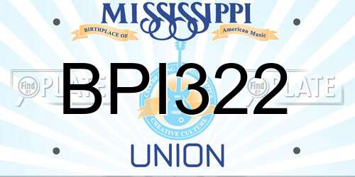 BPI322 Mississippi License Plate