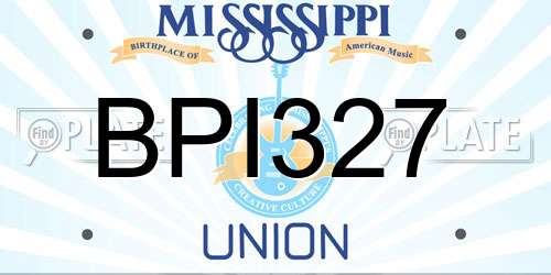 BPI327 Mississippi License Plate