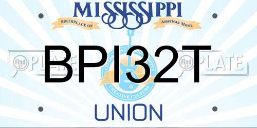 BPI32T Mississippi License Plate