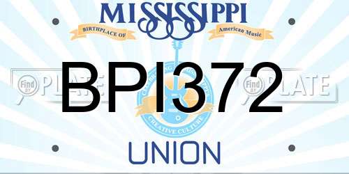 BPI372 Mississippi License Plate