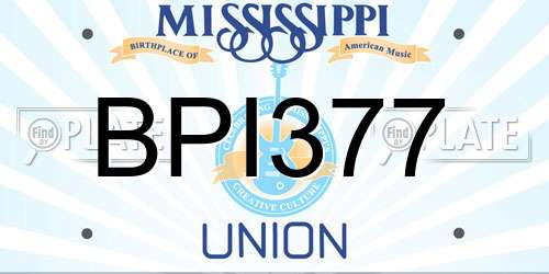 BPI377 Mississippi License Plate