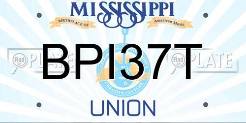 BPI37T Mississippi License Plate
