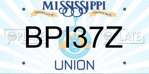 BPI37Z Mississippi License Plate