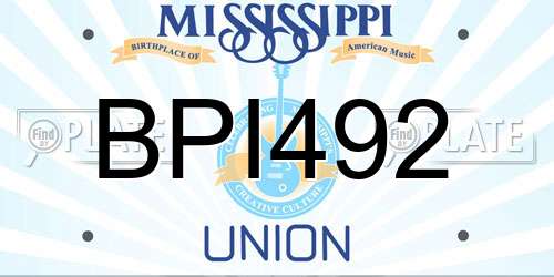 BPI492 Mississippi License Plate