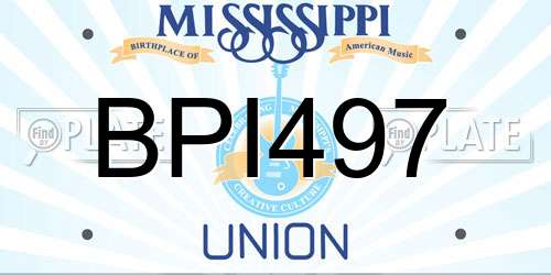 BPI497 Mississippi License Plate