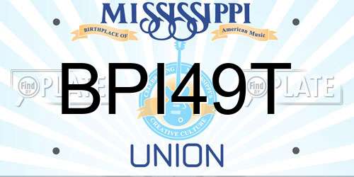 BPI49T Mississippi License Plate