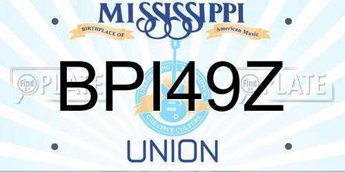 BPI49Z Mississippi License Plate