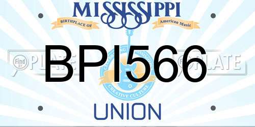 BPI566 Mississippi License Plate