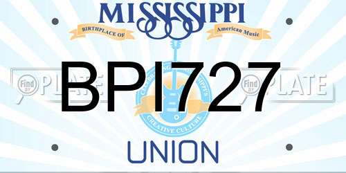 BPI727 Mississippi License Plate