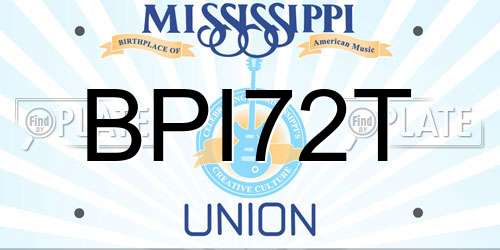 BPI72T Mississippi License Plate
