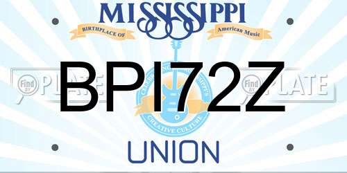 BPI72Z Mississippi License Plate
