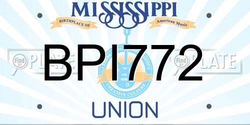 BPI772 Mississippi License Plate