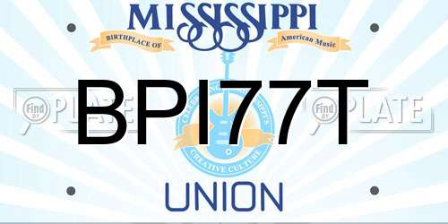 BPI77T Mississippi License Plate