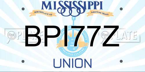 BPI77Z Mississippi License Plate
