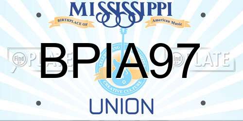 BPIA97 Mississippi License Plate