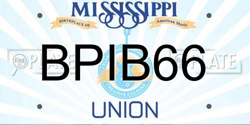BPIB66 Mississippi License Plate