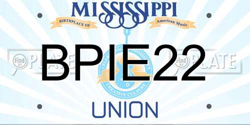 BPIE22 Mississippi License Plate