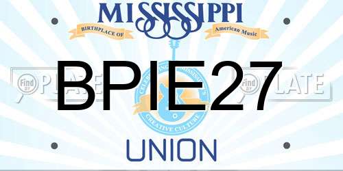 BPIE27 Mississippi License Plate