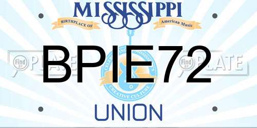 BPIE72 Mississippi License Plate