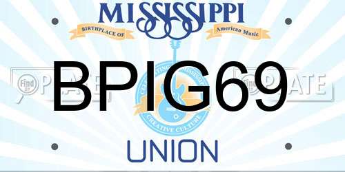 BPIG69 Mississippi License Plate