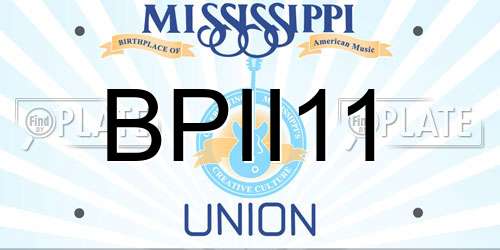 BPII11 Mississippi License Plate