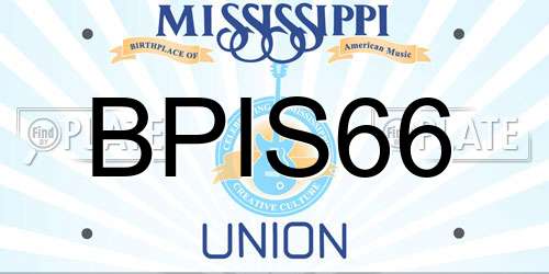 BPIS66 Mississippi License Plate