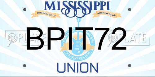 BPIT72 Mississippi License Plate