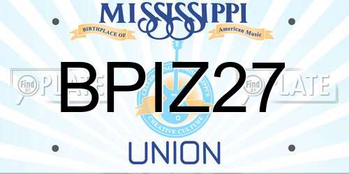 BPIZ27 Mississippi License Plate