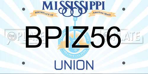 BPIZ56 Mississippi License Plate