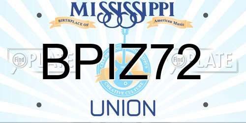 BPIZ72 Mississippi License Plate