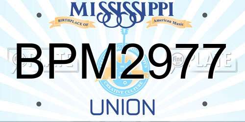 BPM2977 Mississippi License Plate