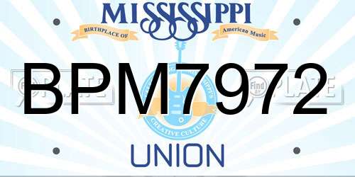 BPM7972 Mississippi License Plate