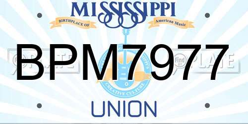 BPM7977 Mississippi License Plate