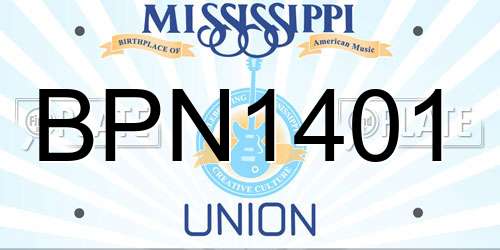 BPN1401 Mississippi License Plate