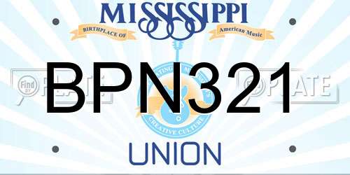 BPN321 Mississippi License Plate