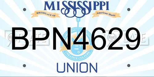 BPN4629 Mississippi License Plate